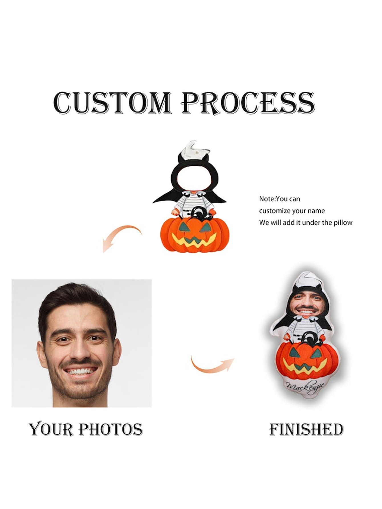 Personalized Halloween Photo Pillow